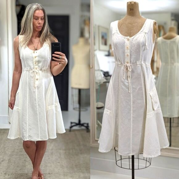 Elegant White Midi Dress - Picture 2 of 8